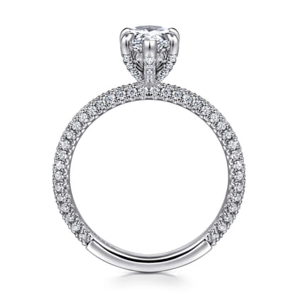 Alinna - 14K White Gold Pear Shape Diamond Engagement Ring