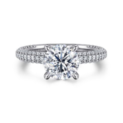 14K White Gold Round Diamond Engagement Ring