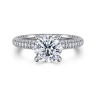 Alinna - 14K White Gold Round Diamond Engagement Ring