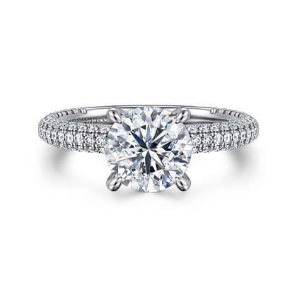 Alinna - 14K White Gold Round Diamond Engagement Ring