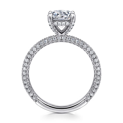 Alinna - 14K White Gold Round Diamond Engagement Ring
