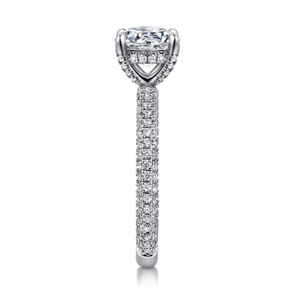 Alinna - 14K White Gold Round Diamond Engagement Ring