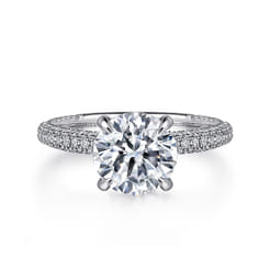 Alinna - 14K White Gold Round Diamond Engagement Ring