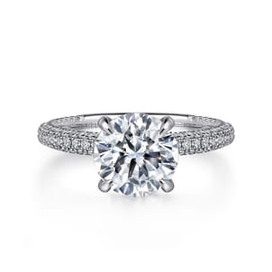 Alinna - 14K White Gold Round Diamond Engagement Ring