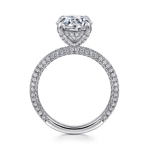 Alinna - 14K White Gold Round Diamond Engagement Ring