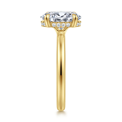 Aliona - 14K White-Yellow Gold Oval Diamond Engagement Ring