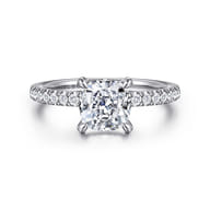 Alisa - 14K White Gold Cushion Cut Diamond Engagement Ring