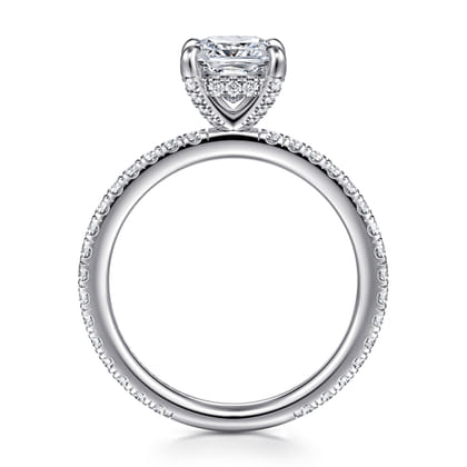 Alisa - 14K White Gold Cushion Cut Diamond Engagement Ring