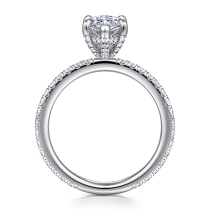Alisa - 14K White Gold Marquise Shape Diamond Engagement Ring