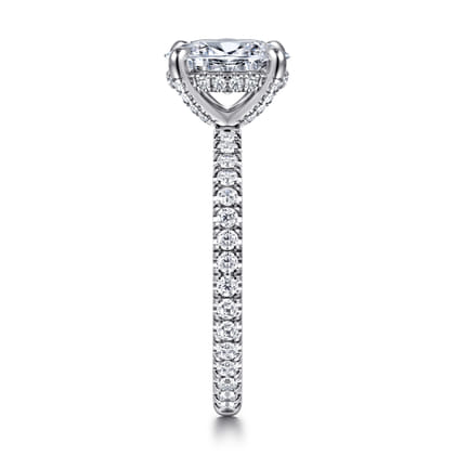 Alisa - 14K White Gold Oval Diamond Engagement Ring