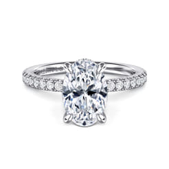 Alisa - 14K White Gold Oval Diamond Engagement Ring
