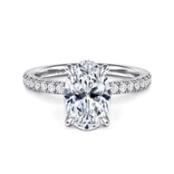 Alisa - 14K White Gold Oval Diamond Engagement Ring