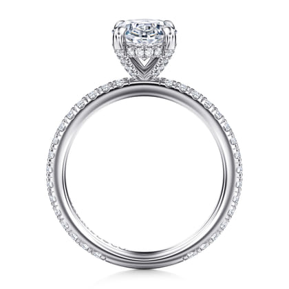 Alisa - 14K White Gold Oval Diamond Engagement Ring