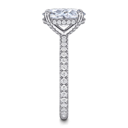 Alisa - 14K White Gold Oval Diamond Engagement Ring