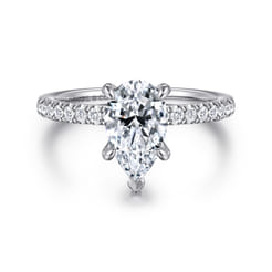 Alisa - 14K White Gold Pear Shape Diamond Engagement Ring