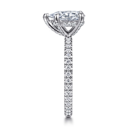 Alisa - 14K White Gold Pear Shape Diamond Engagement Ring