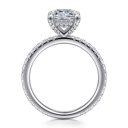 Alisa - 14K White Gold Princess Cut Diamond Engagement Ring