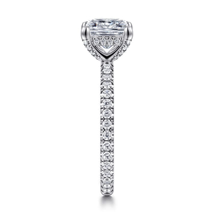 Alisa - 14K White Gold Princess Cut Diamond Engagement Ring