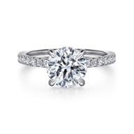 Alisa - 14K White Gold Round Diamond Engagement Ring