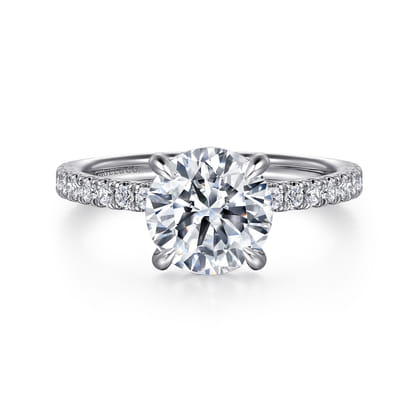Alisa - 14K White Gold Round Diamond Engagement Ring