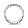 Allan - 14K White Gold 8mm - Carved Men's Wedding Band in High Polish Finish
