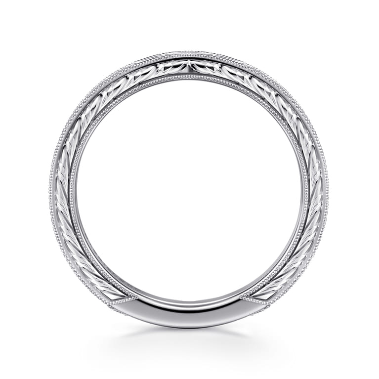 Straight Wedding Ring in 14k White Gold with   at Gabriel & Co. - Shot 2
