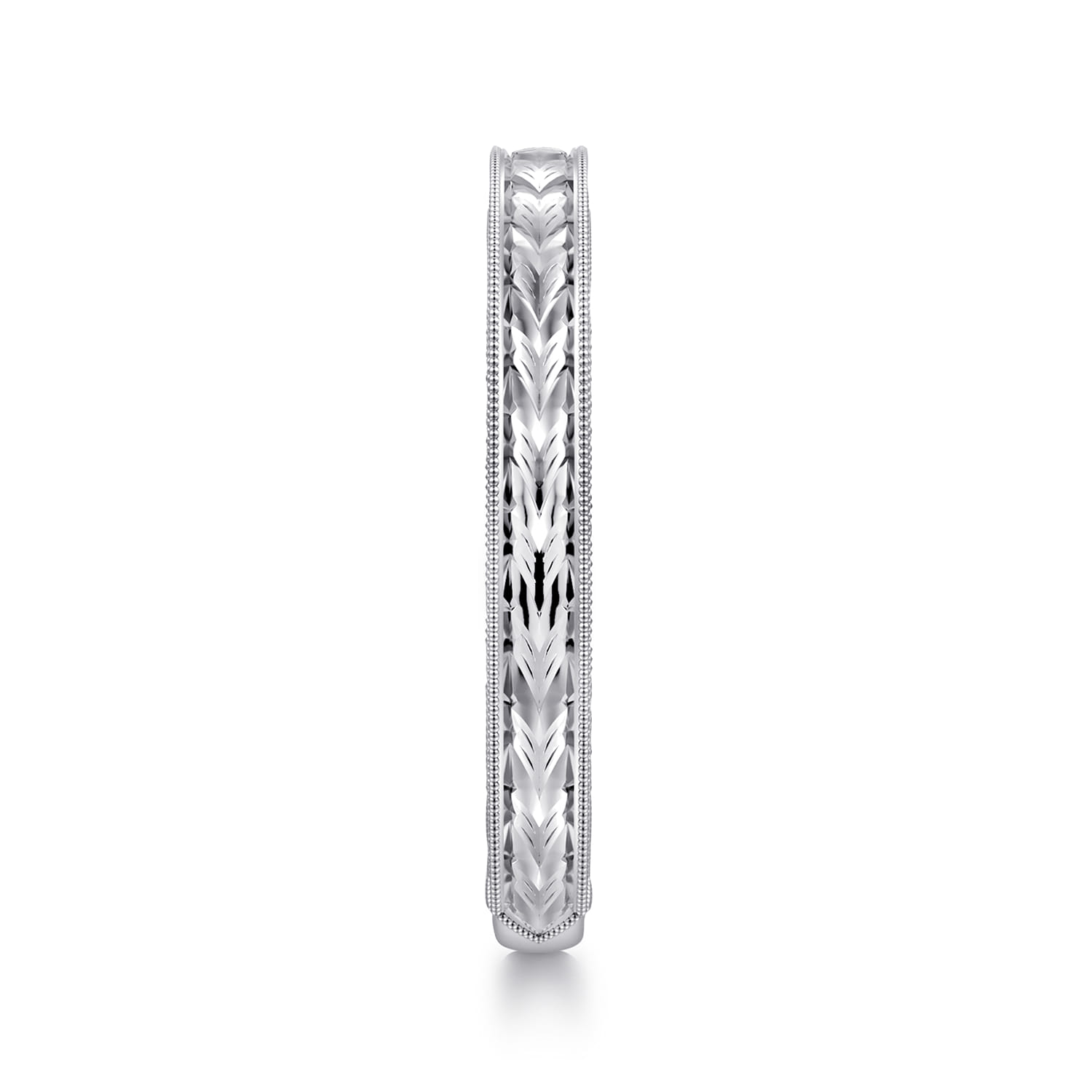 Straight Wedding Ring in 14k White Gold with   at Gabriel & Co. - Shot 4