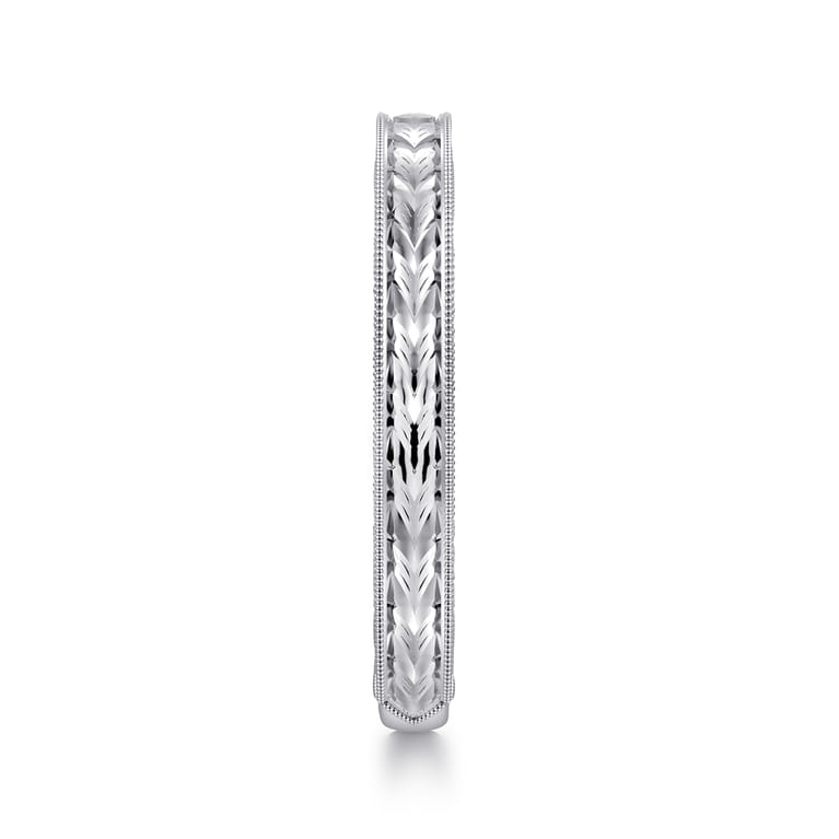 Straight Wedding Ring in 14k White Gold with   at Gabriel & Co. - Shot 4