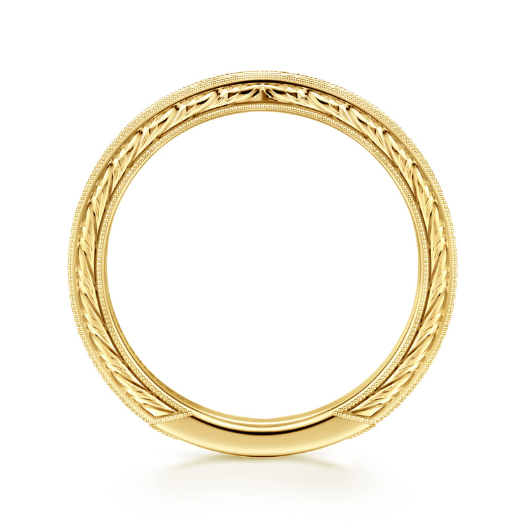 Straight Wedding Ring in 14k Yellow Gold with   at Gabriel & Co. - Shot 2