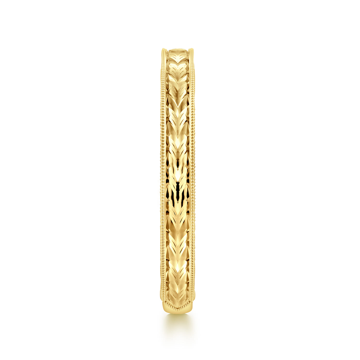 Straight Wedding Ring in 14k Yellow Gold with   at Gabriel & Co. - Shot 4