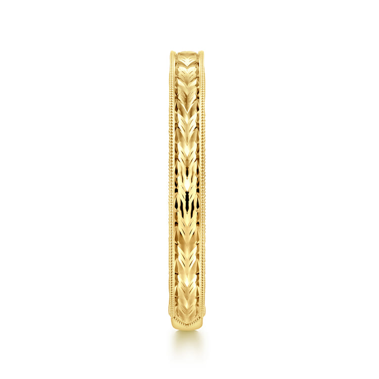 Straight Wedding Ring in 14k Yellow Gold with   at Gabriel & Co. - Shot 4