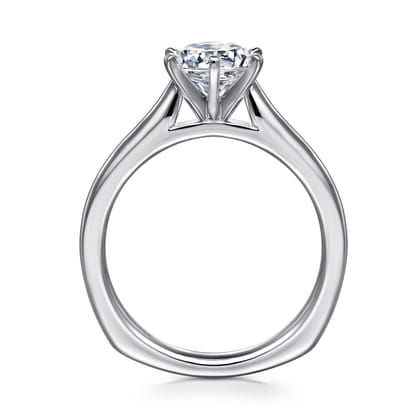 Allie - 14K White Gold 6 Prong Round Diamond Engagement Ring