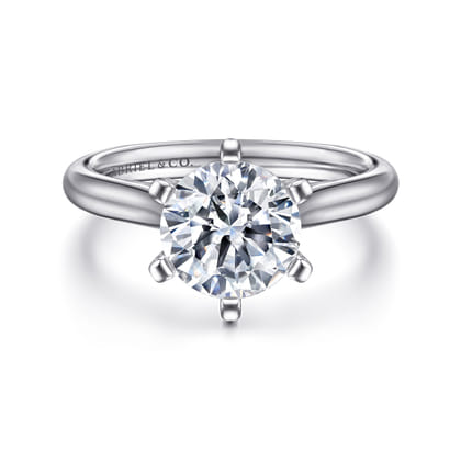 Allie - 14K White Gold Round Diamond Engagement Ring