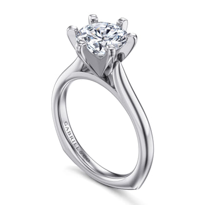 Allie - 14K White Gold Round Diamond Engagement Ring