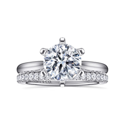 Allie - 14K White Gold Round Diamond Engagement Ring