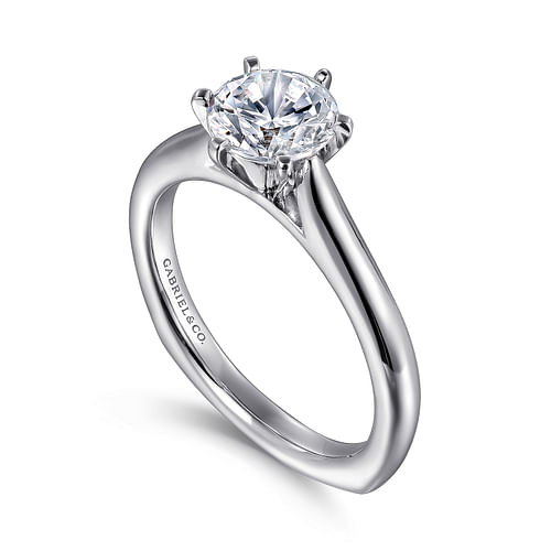 Allie - 14K White Gold Round Diamond Engagement Ring - Shot 3