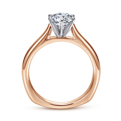 Allie - 14K White-Rose Gold Round Diamond Engagement Ring - Shot 2