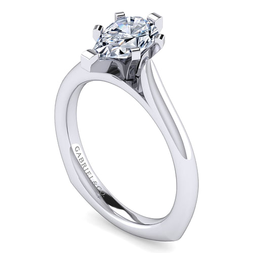 Allie - Platinum Pear Shape Diamond Engagement Ring - Shot 3