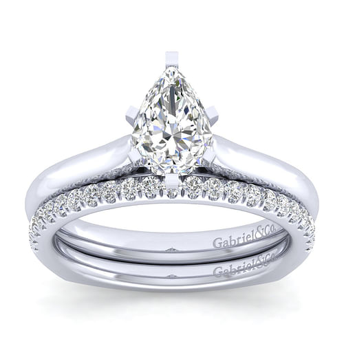 Allie - Platinum Pear Shape Diamond Engagement Ring - Shot 4