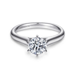 Allie - Platinum Round Diamond Solitaire Engagement Ring