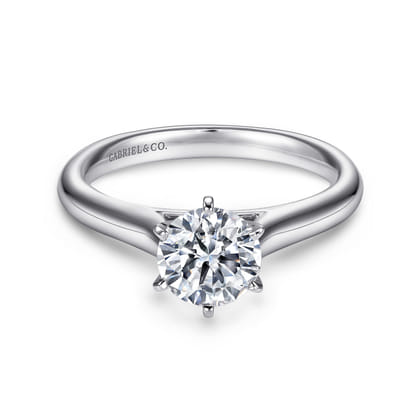 Allie - Platinum Round Diamond Solitaire Engagement Ring