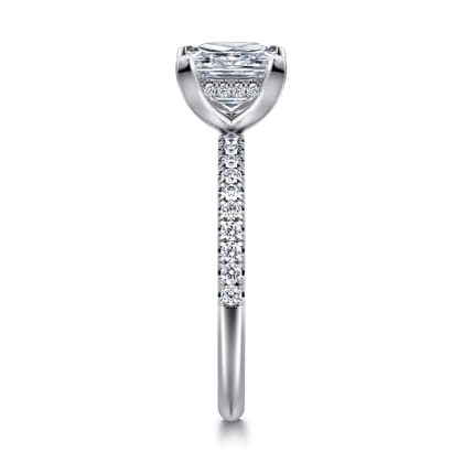 Allison - 14K White Gold Princess Hidden Halo Diamond Engagement Ring