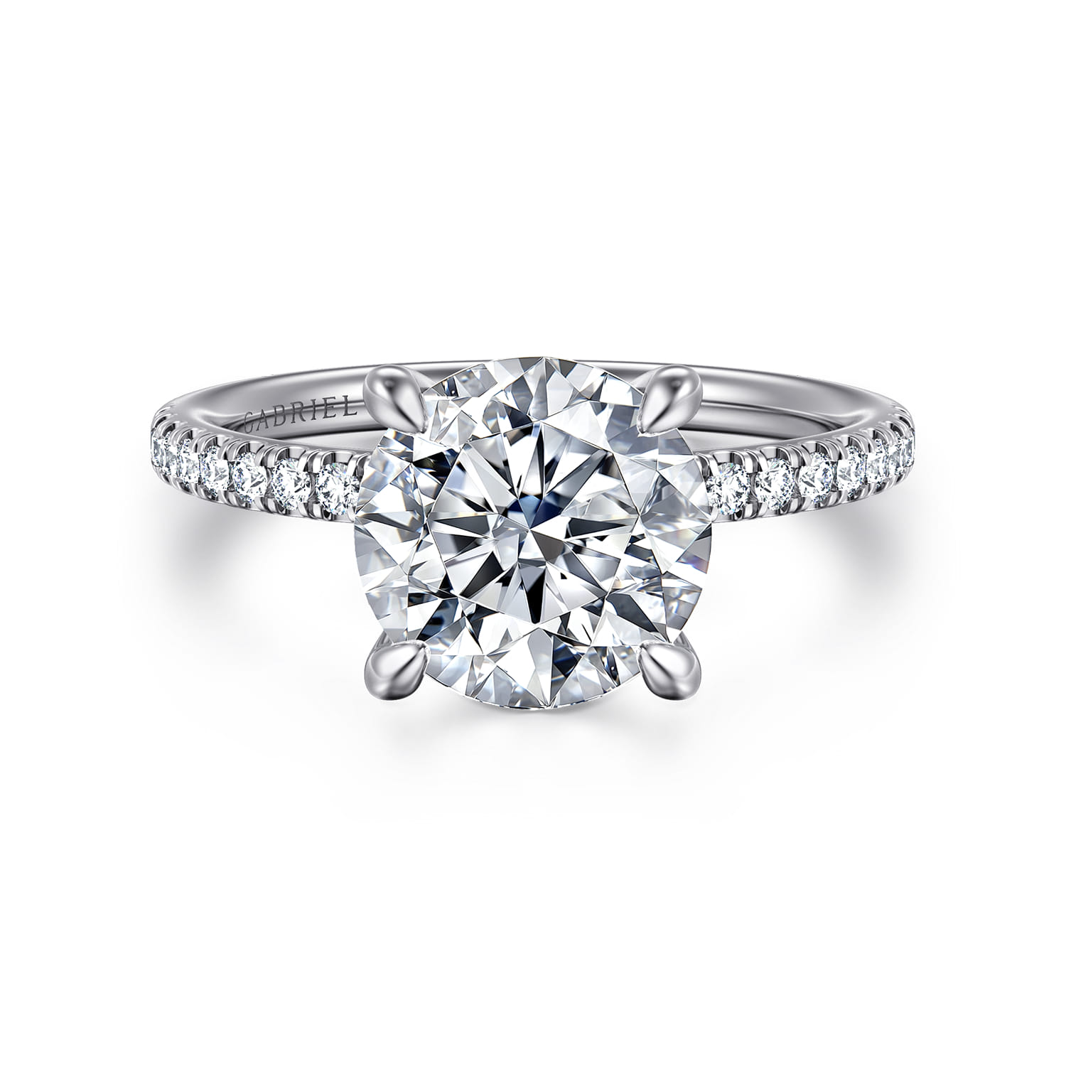 Allison - 14K White Gold Round Hidden Halo Diamond Engagement Ring