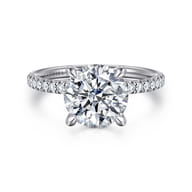 Allison - 14K White Gold Round Hidden Halo Diamond Engagement Ring