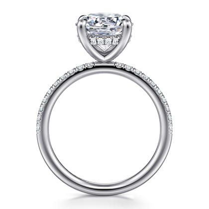 Allison - 14K White Gold Round Hidden Halo Diamond Engagement Ring