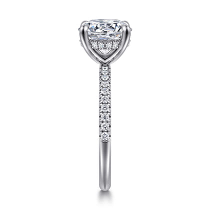 Allison - 14K White Gold Round Hidden Halo Diamond Engagement Ring