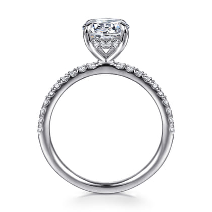 Allison - 14K White Gold Round Hidden Halo Diamond Engagement Ring