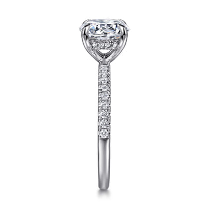 Allison - 14K White Gold Round Hidden Halo Diamond Engagement Ring