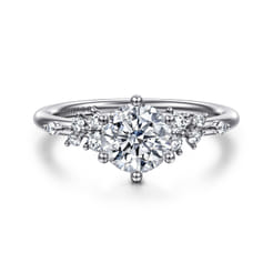 Allure - 14K White Gold Round Diamond Engagement Ring
