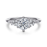 Allure - 14K White Gold Round Diamond Engagement Ring